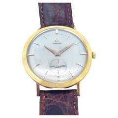 18K Yellow Gold Men's Omega Wrist Watch Ca 1950s 34mm