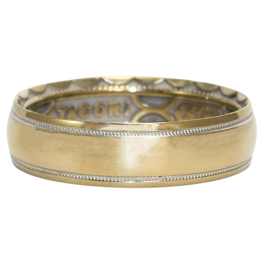 18K Yellow Gold Men's Tacori Wedding Band For Sale