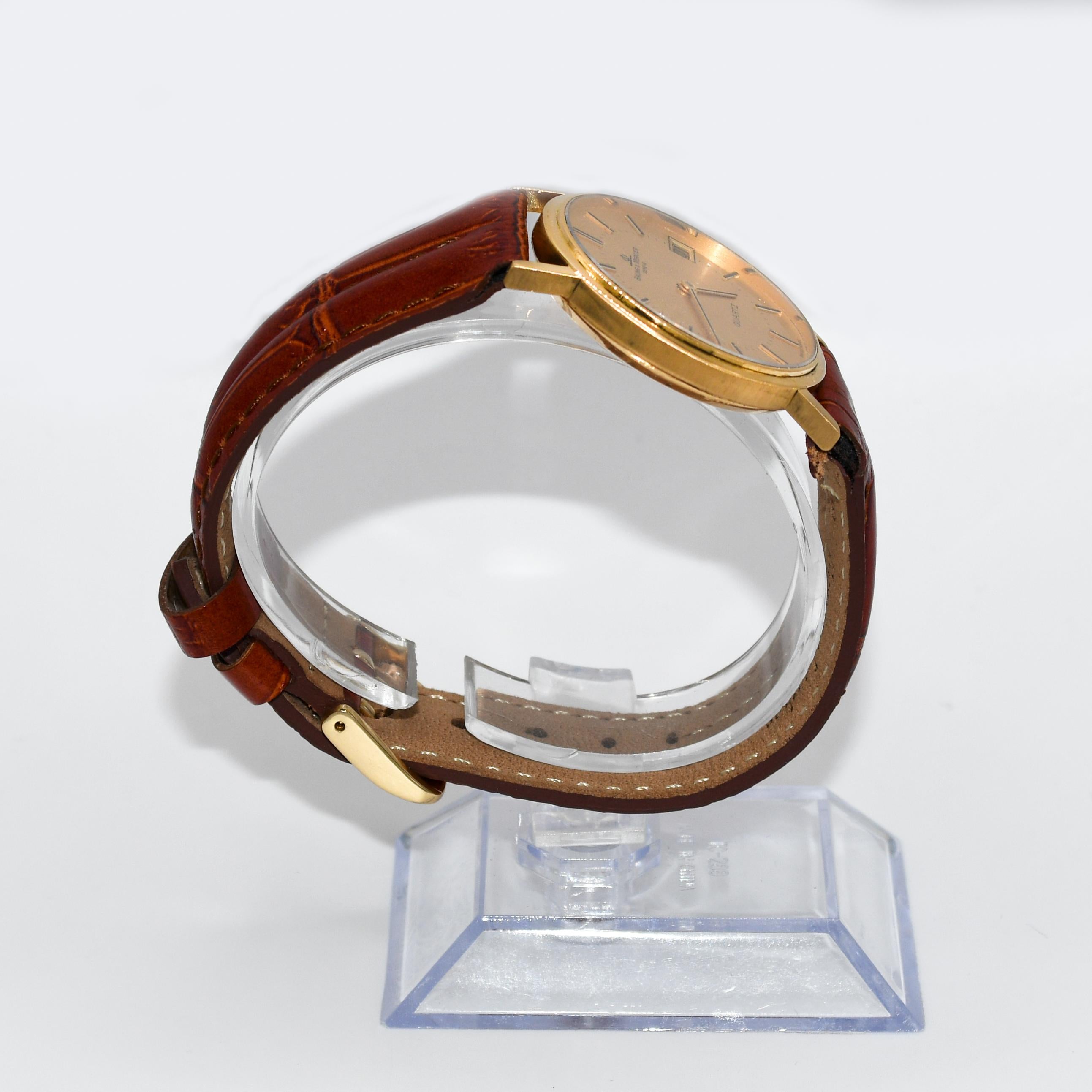 18 Karat Gelbgold Herrenuhr, Baume & Mercier Quarz im Zustand „Hervorragend“ in Laguna Beach, CA