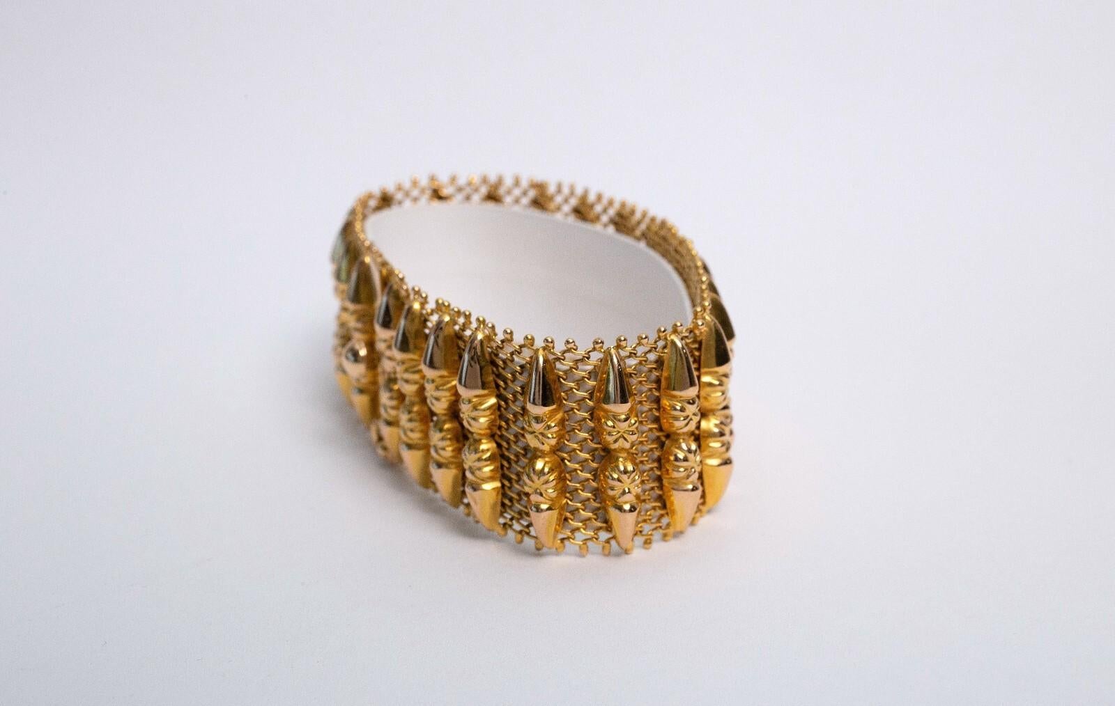 De las mujeres Pulsera de malla de oro amarillo de 18 quilates, 7,0 pulgadas - 41,7 g en venta