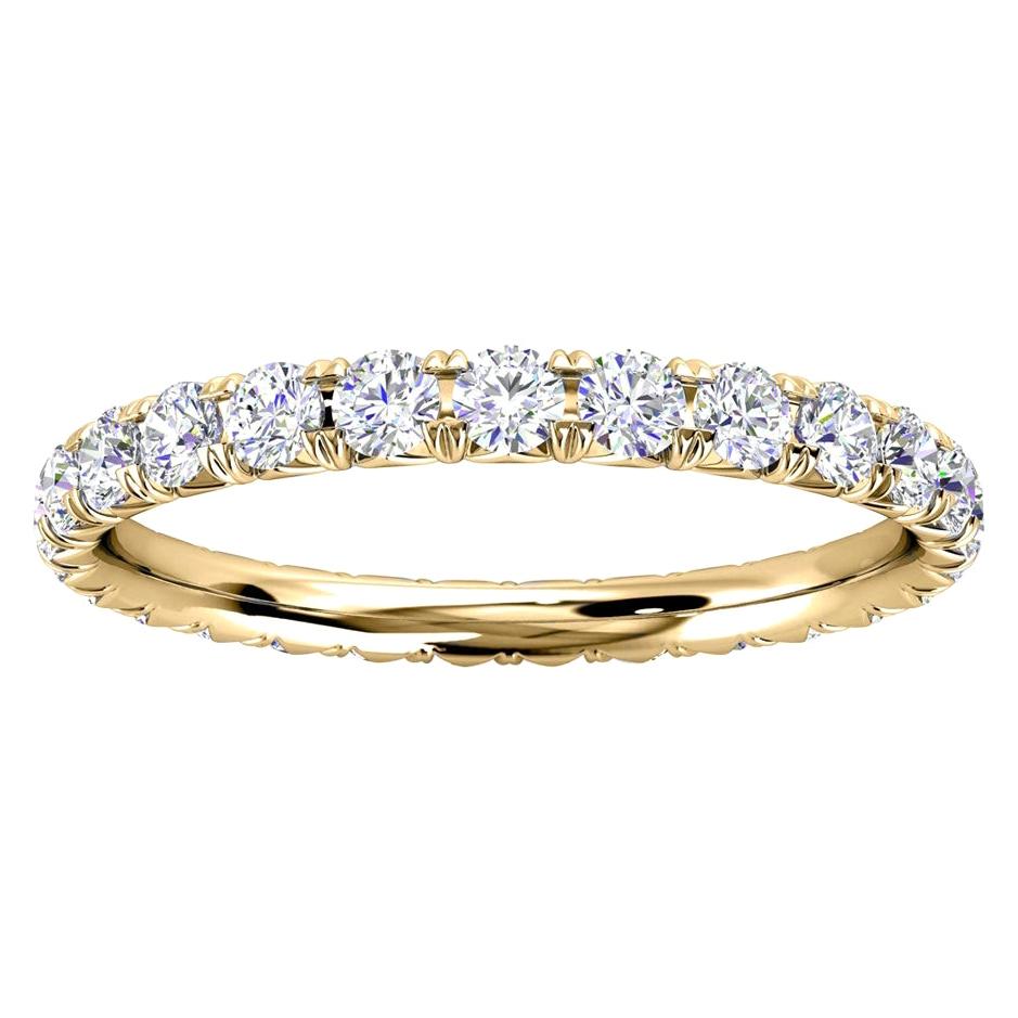 Mia French Pave Diamond Eternity Bague d'éternité en or jaune 18 carats avec diamants 3/4 carats « Tw »