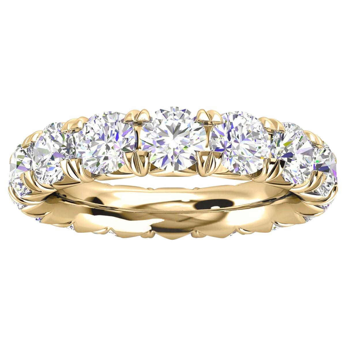 For Sale:  18k Yellow Gold Mia French Pave Diamond Eternity Ring '4 Ct. tw'