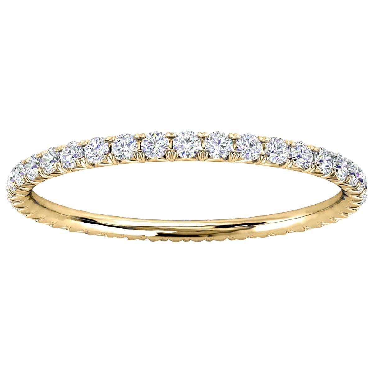 For Sale:  18k Yellow Gold Mia Mini French Pave Diamond Eternity Ring '1/3 Ct. tw'