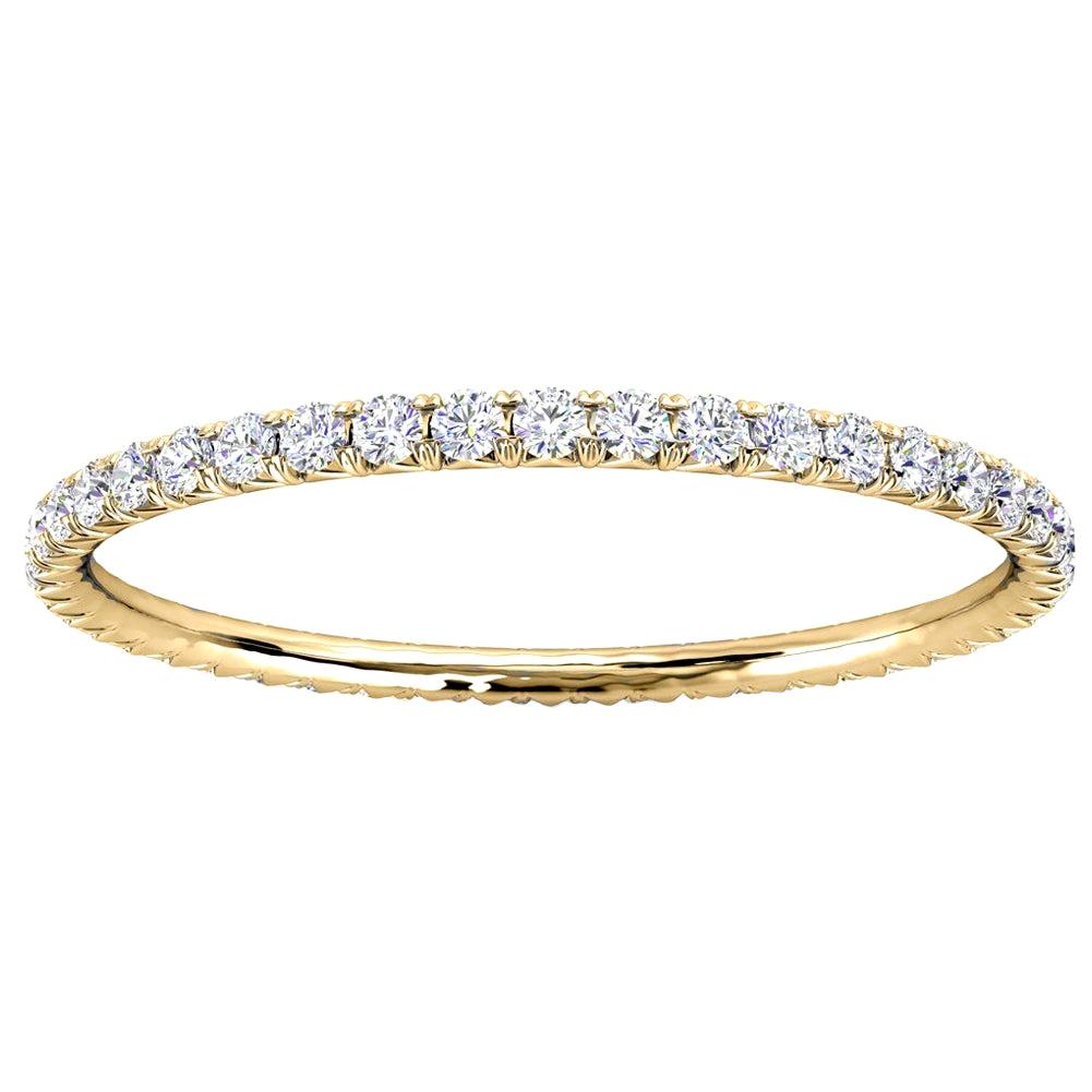 For Sale:  18k Yellow Gold Mia Petite French Pave Diamond Eternity Ring '1/4 Ct. tw'