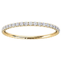 Mia Petite bague d'éternité française en or jaune 18 carats avec pavé de diamants 1/4 carat tw