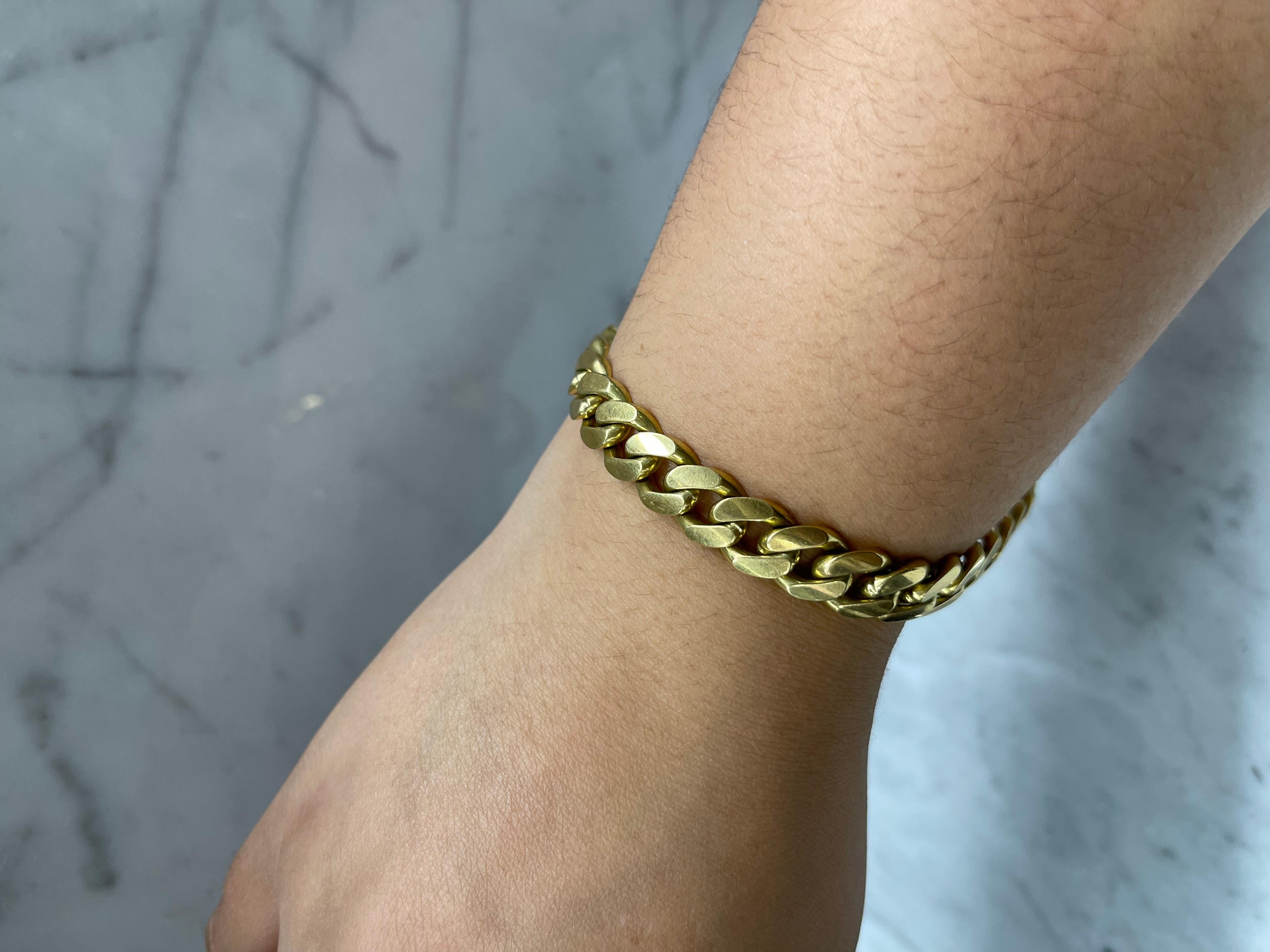 18K Yellow Gold Miami Cuban Bracelet  In New Condition For Sale In Los Angeles, CA