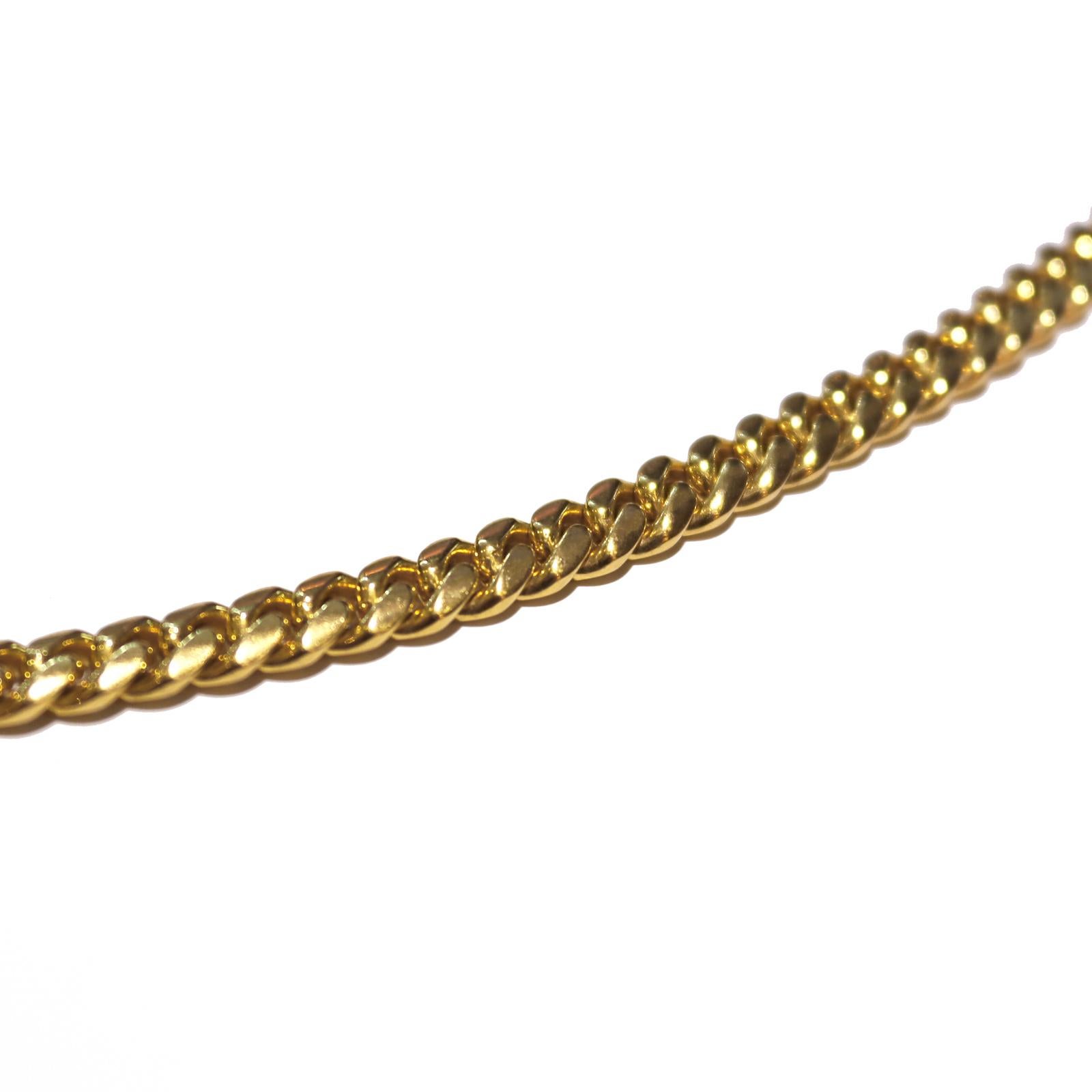 Women's or Men's 18k Yellow Gold Miami Cuban Chain Necklace For Sale