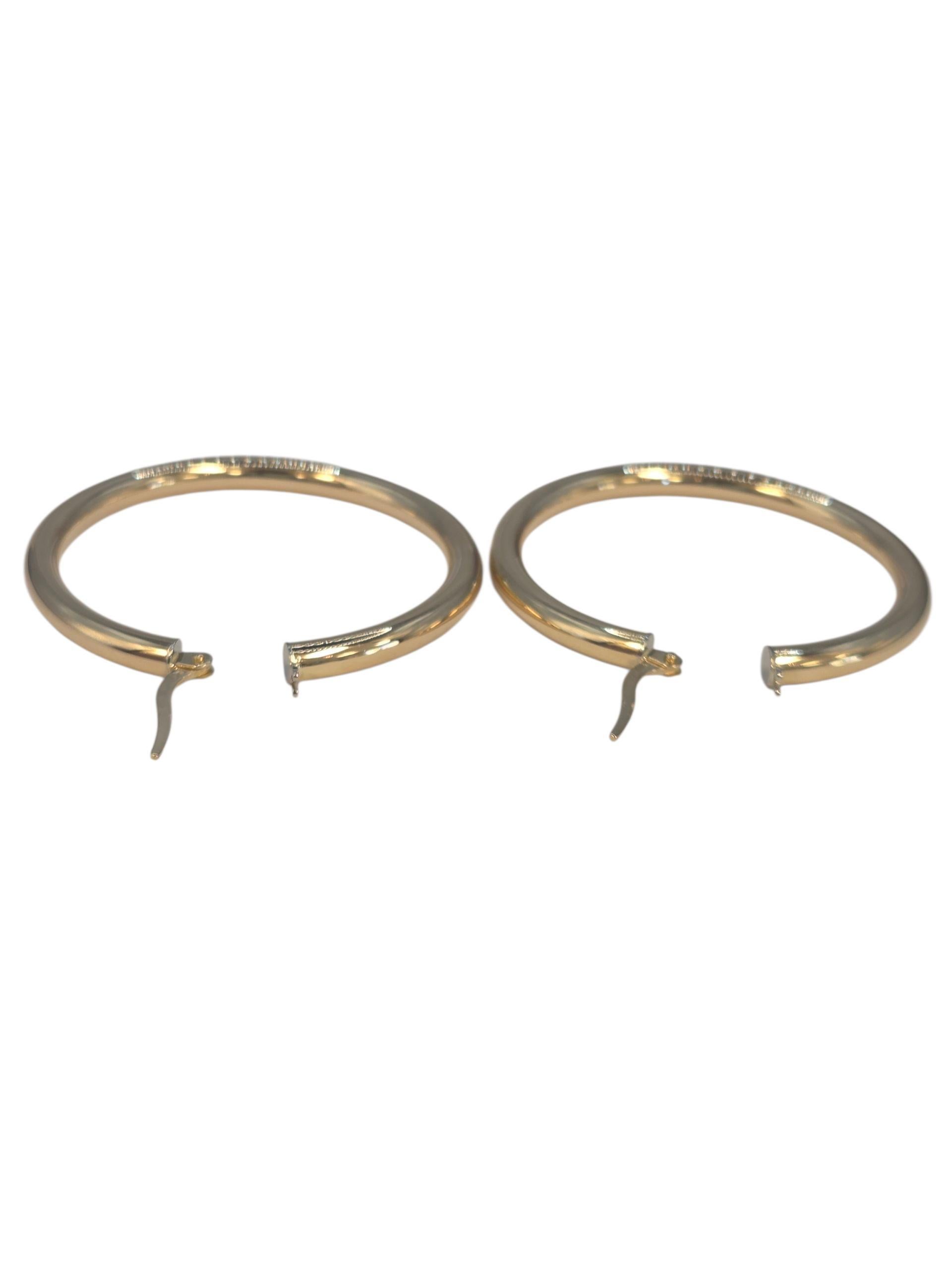 Donna Orecchini a cerchio di medie dimensioni in oro giallo 18K #23541 in vendita