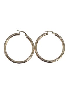 Orecchini a cerchio di medie dimensioni in oro giallo 18K #23541