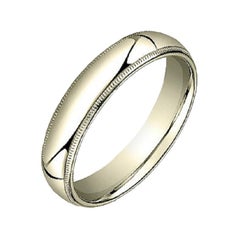 18k Yellow Gold Milgrain Wedding Band