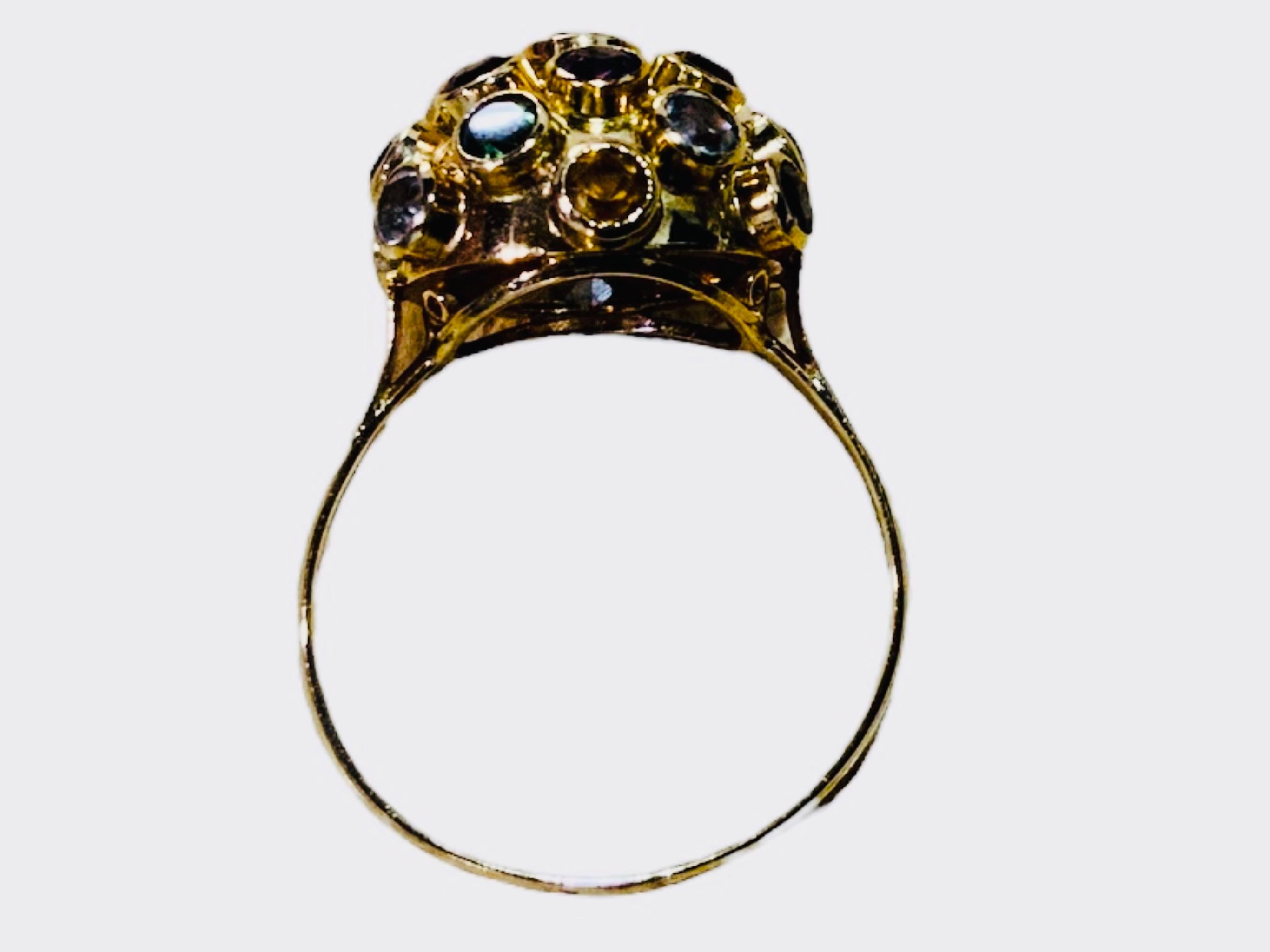 18 Karat Gelbgold Mini-Sputnik-Ohrringe, Anhänger und Ring, Paar im Angebot 11