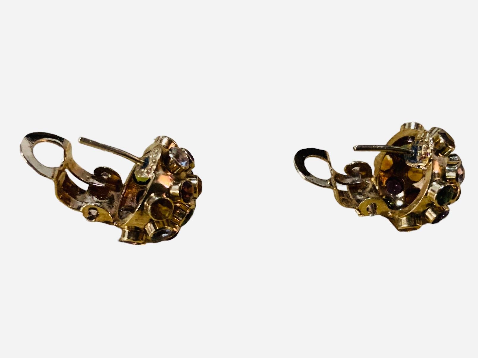 18 Karat Gelbgold Mini-Sputnik-Ohrringe, Anhänger und Ring, Paar im Zustand „Gut“ im Angebot in Guaynabo, PR