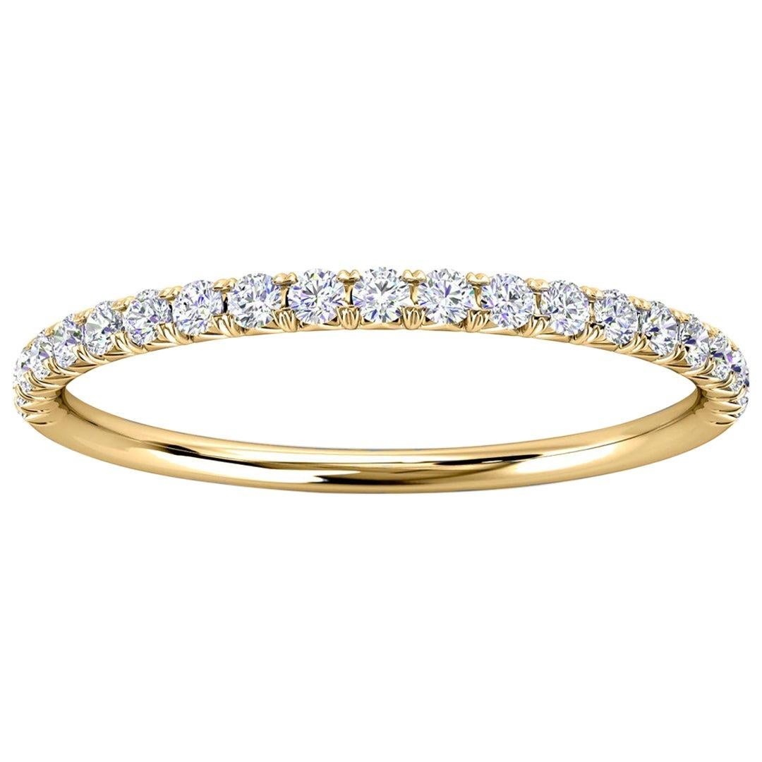 For Sale:  18K Yellow Gold Mini Voyage French Pave Diamond Ring '1/6 Ct. tw'