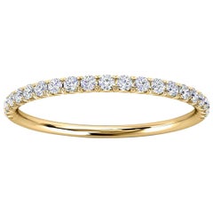 18K Yellow Gold Mini Voyage French Pave Diamond Ring '1/6 Ct. tw'