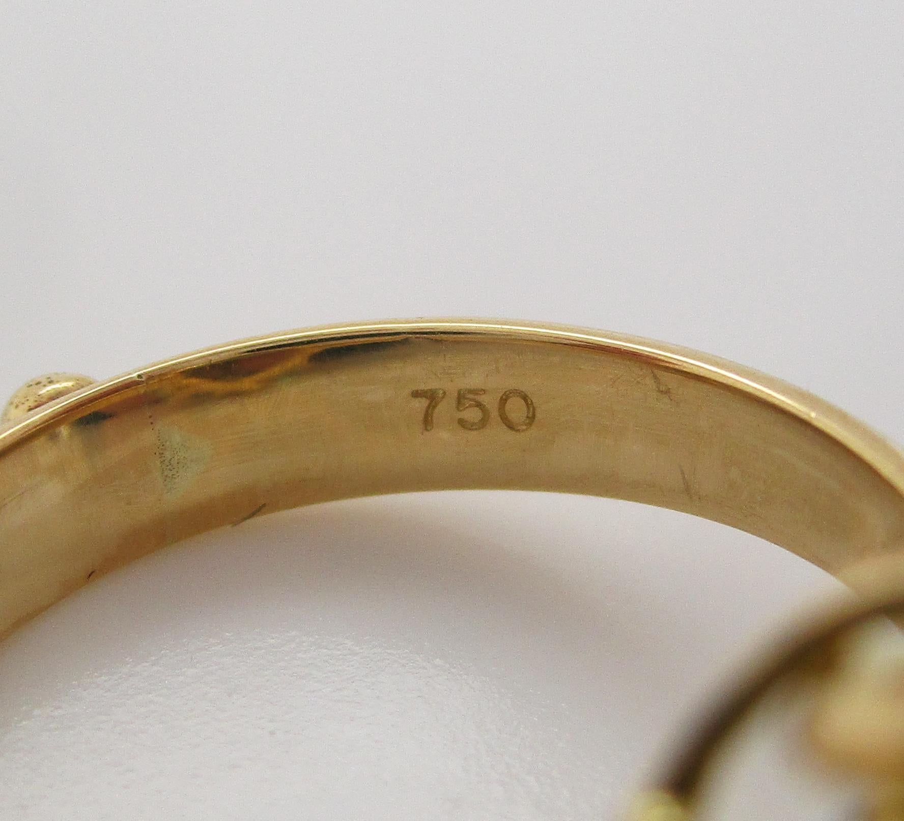 18 Karat Gelbgold Mintgrüner Beryll Cocktail Dinner Ring für Damen oder Herren