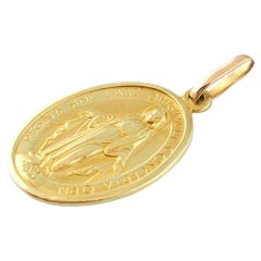 18K Yellow Gold Miraculous Medal Pendant #15055