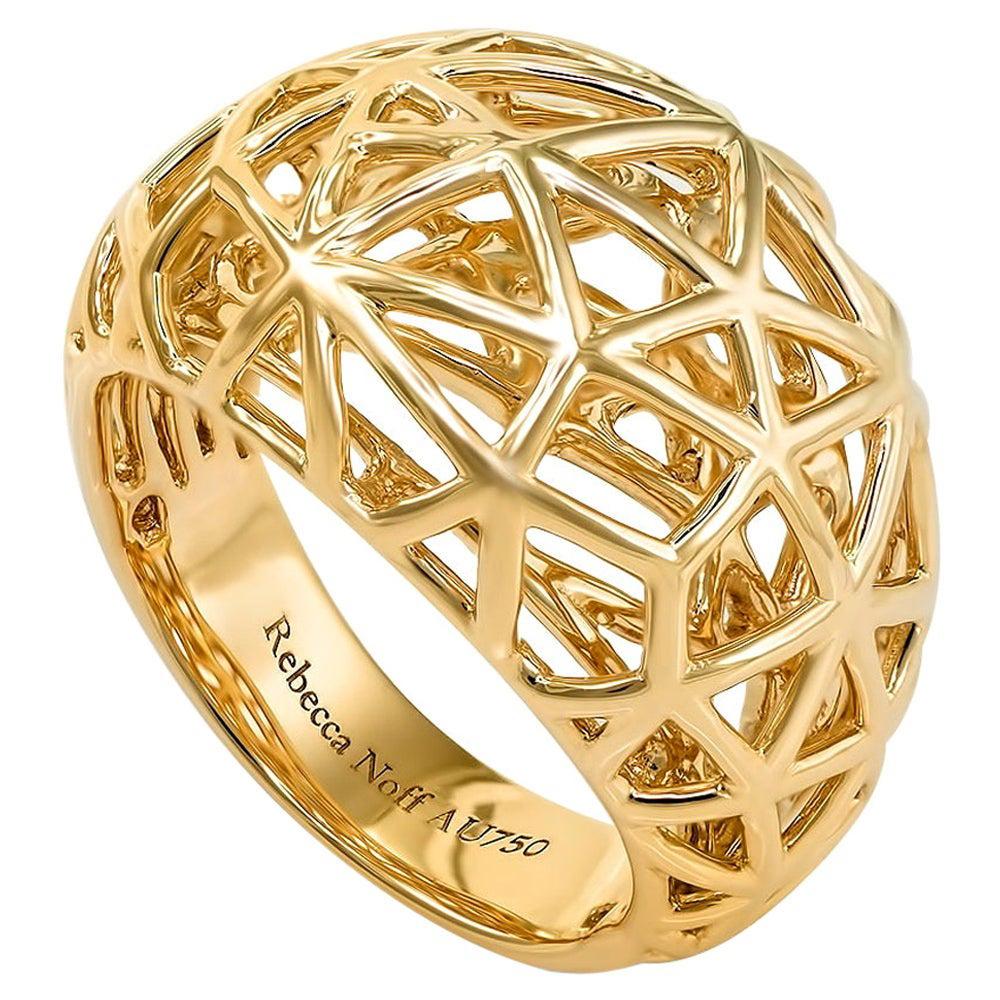18k Yellow Gold Mirror Finish Nest Ring