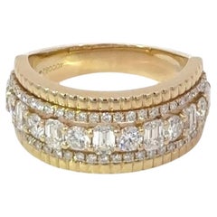 18 Karat Gelbgold & gemischter Diamantring