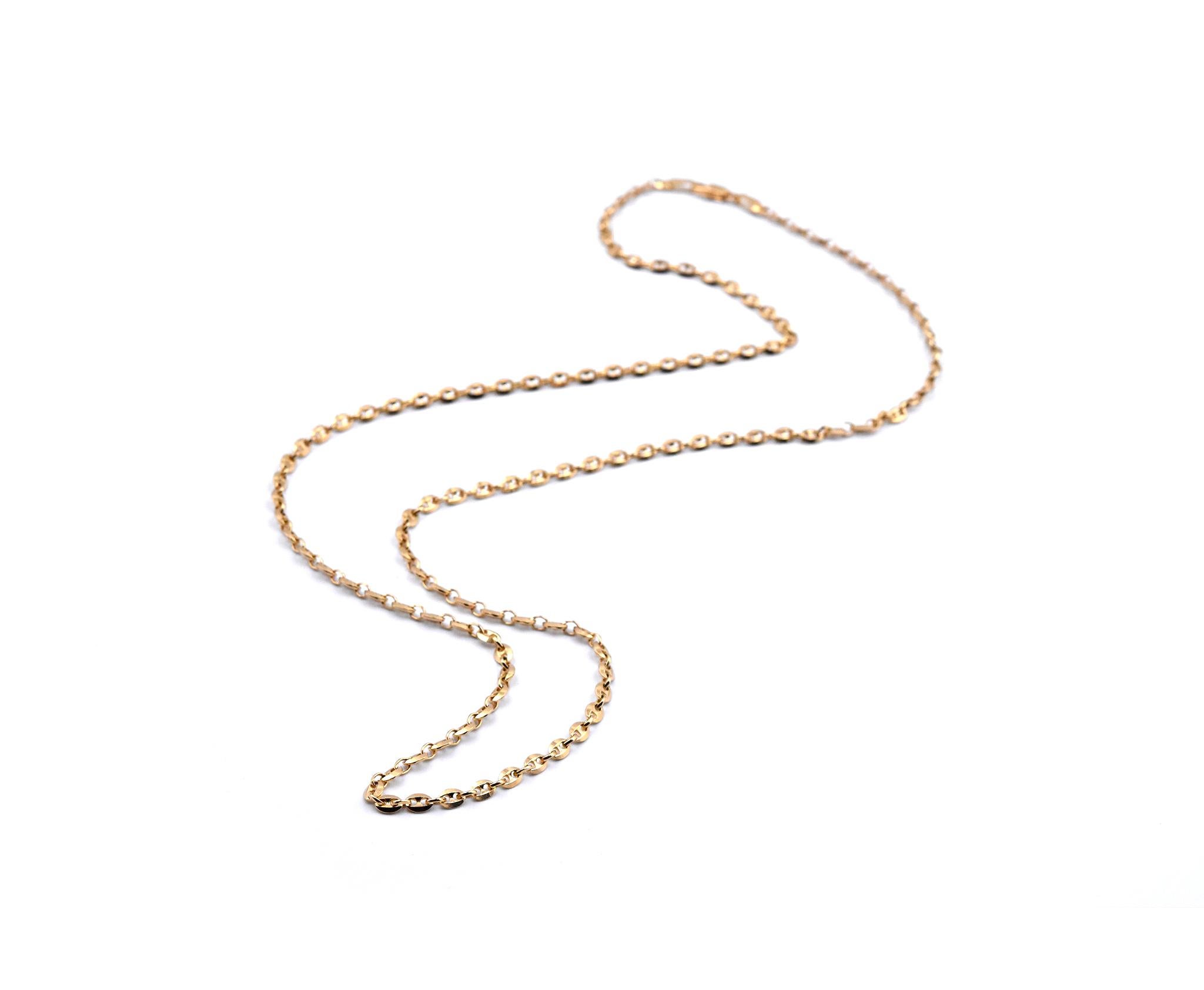 18 Karat Yellow Gold Modern Link Chain Necklace In Excellent Condition In Scottsdale, AZ