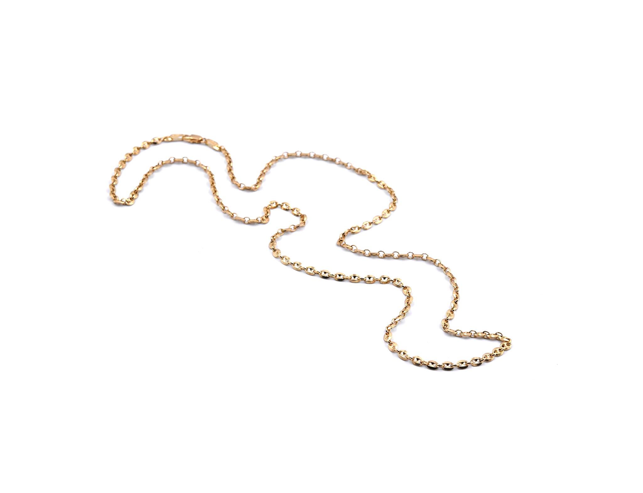 Women's or Men's 18 Karat Yellow Gold Modern Link Chain Necklace