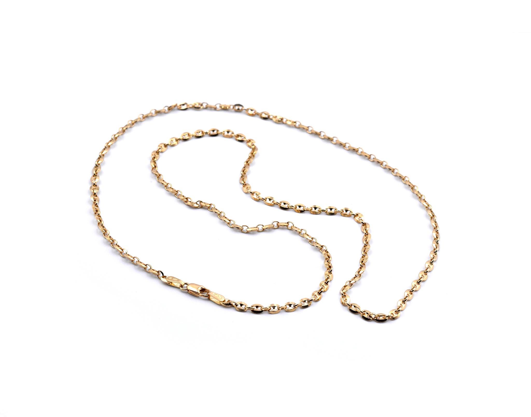 18 Karat Yellow Gold Modern Link Chain Necklace 1