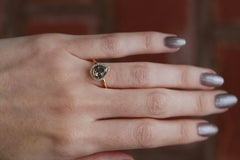 18k Yellow Gold Montana Sapphire Halo Ring