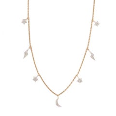 18K Yellow Gold Moon Necklace