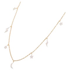 18K Yellow Gold Moon Necklace