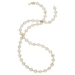 18k Yellow Gold & Moonstone Cabochon Necklace, Size 38"