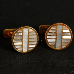 18K Yellow Gold Mother of Pearl Cufflinks