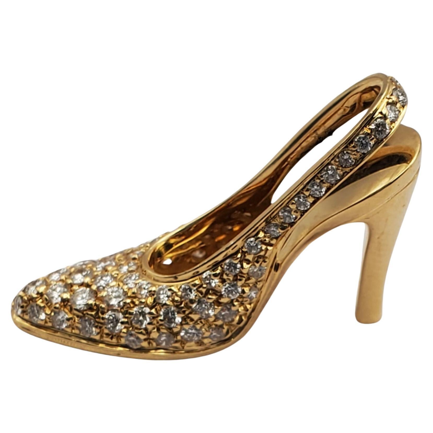 18 Karat Gelbgold Mulberry Stiletto Schuh-Anhänger