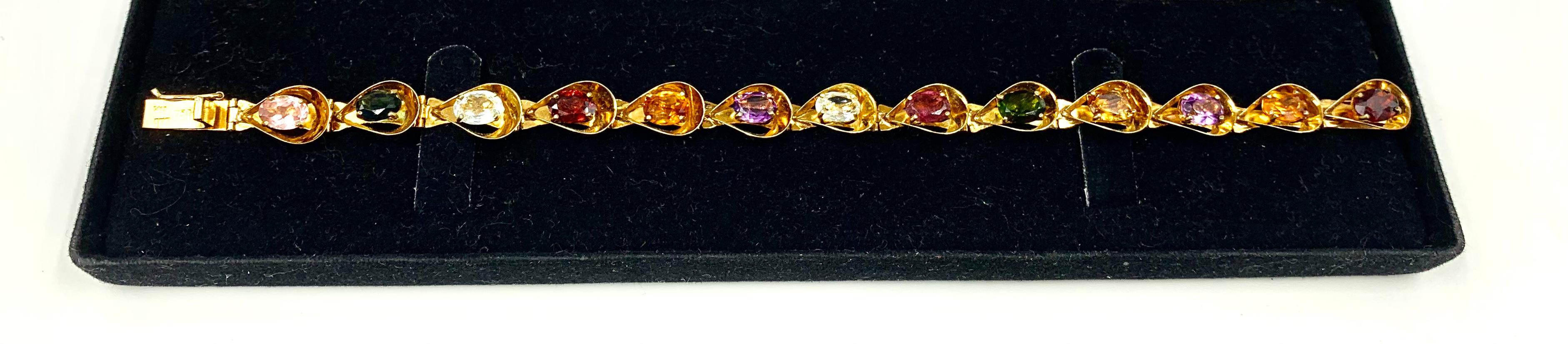 gold multi-stone bracelet