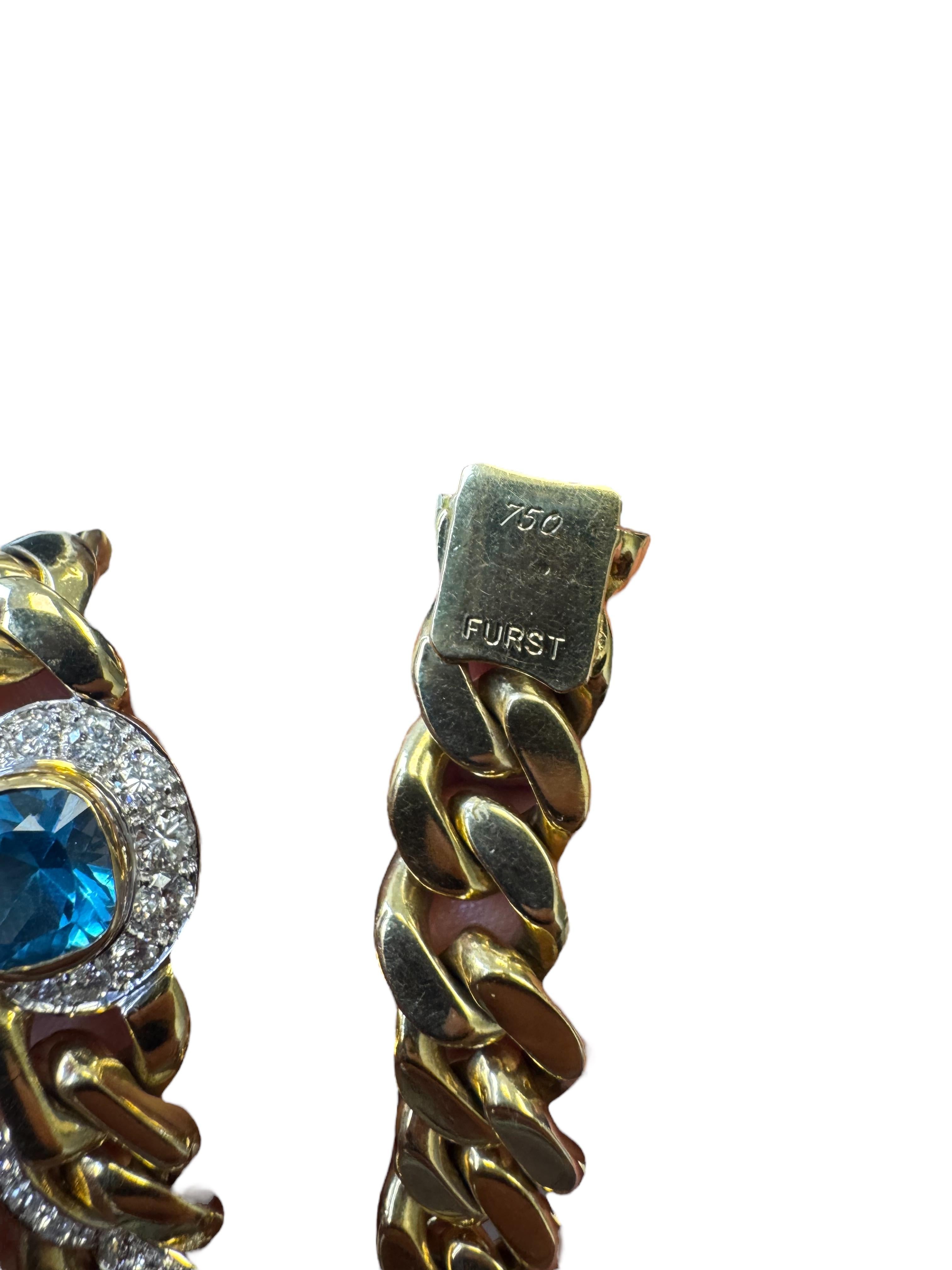 18K Yellow Gold Multi Gem and Diamond Necklace For Sale 3