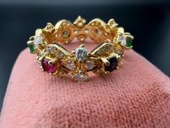 18k Yellow Gold Multi Gem Ring