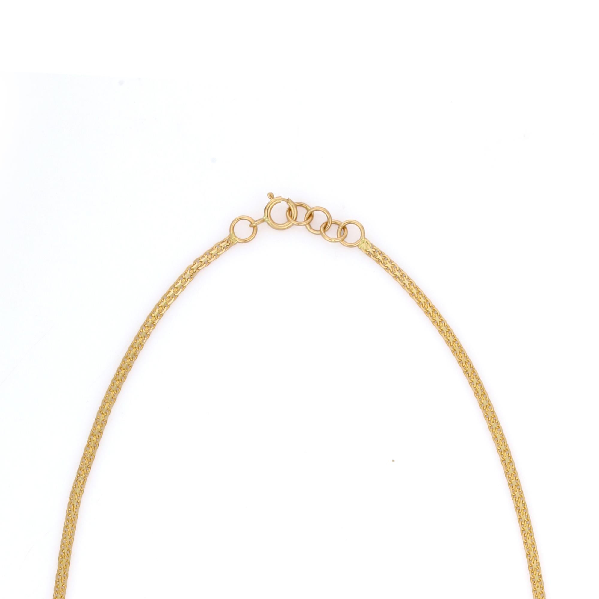 Taille octogone Collier de perles multi-gemmes en or jaune 18 carats en vente