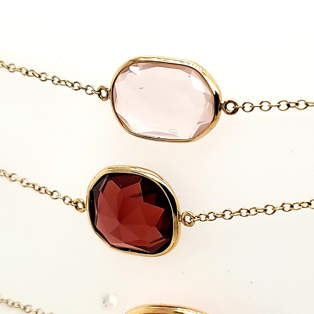 18k Yellow Gold Multi Gemstone Cts 27.10 Necklace For Sale 2