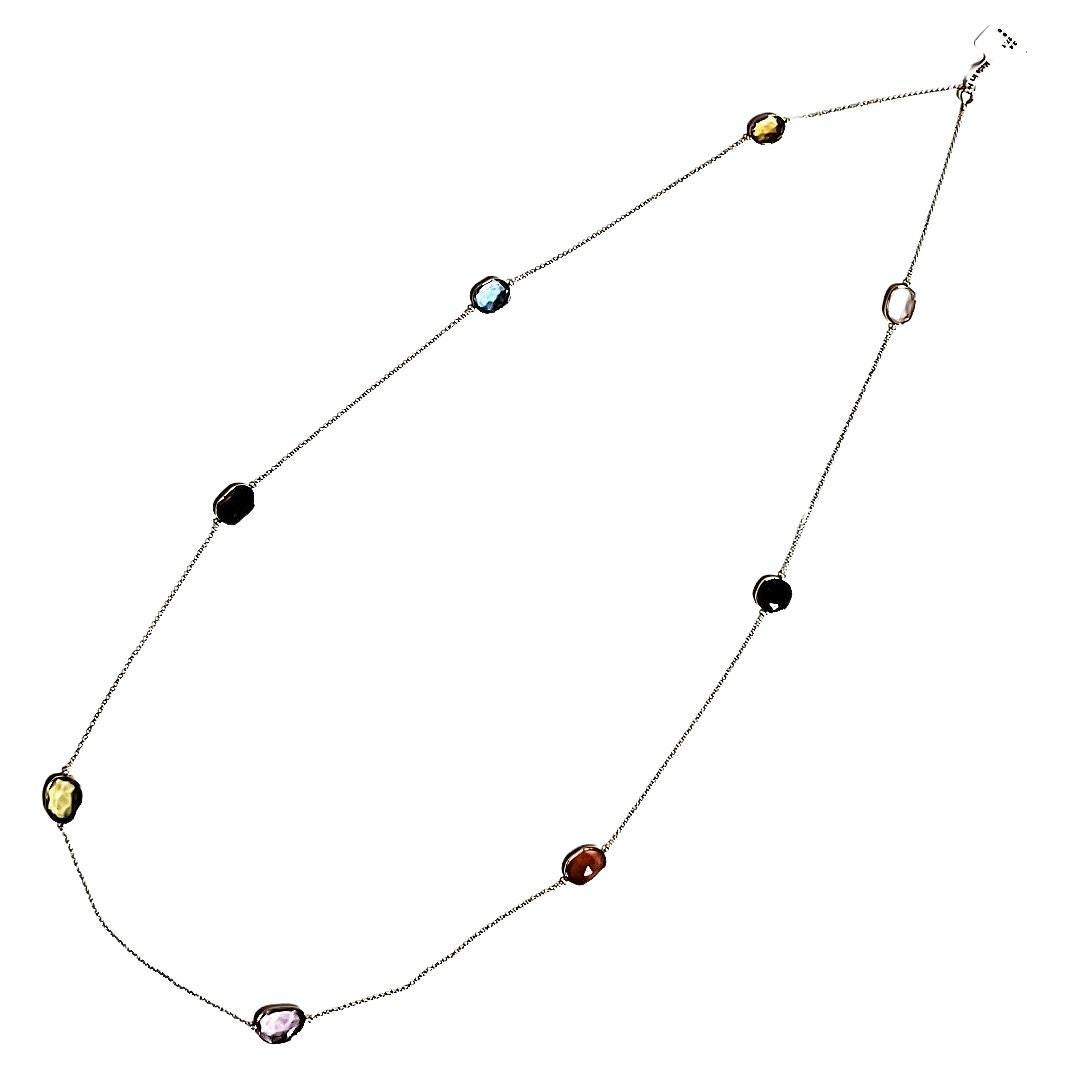18k Yellow Gold Multi Gemstone Cts 27.10 Necklace