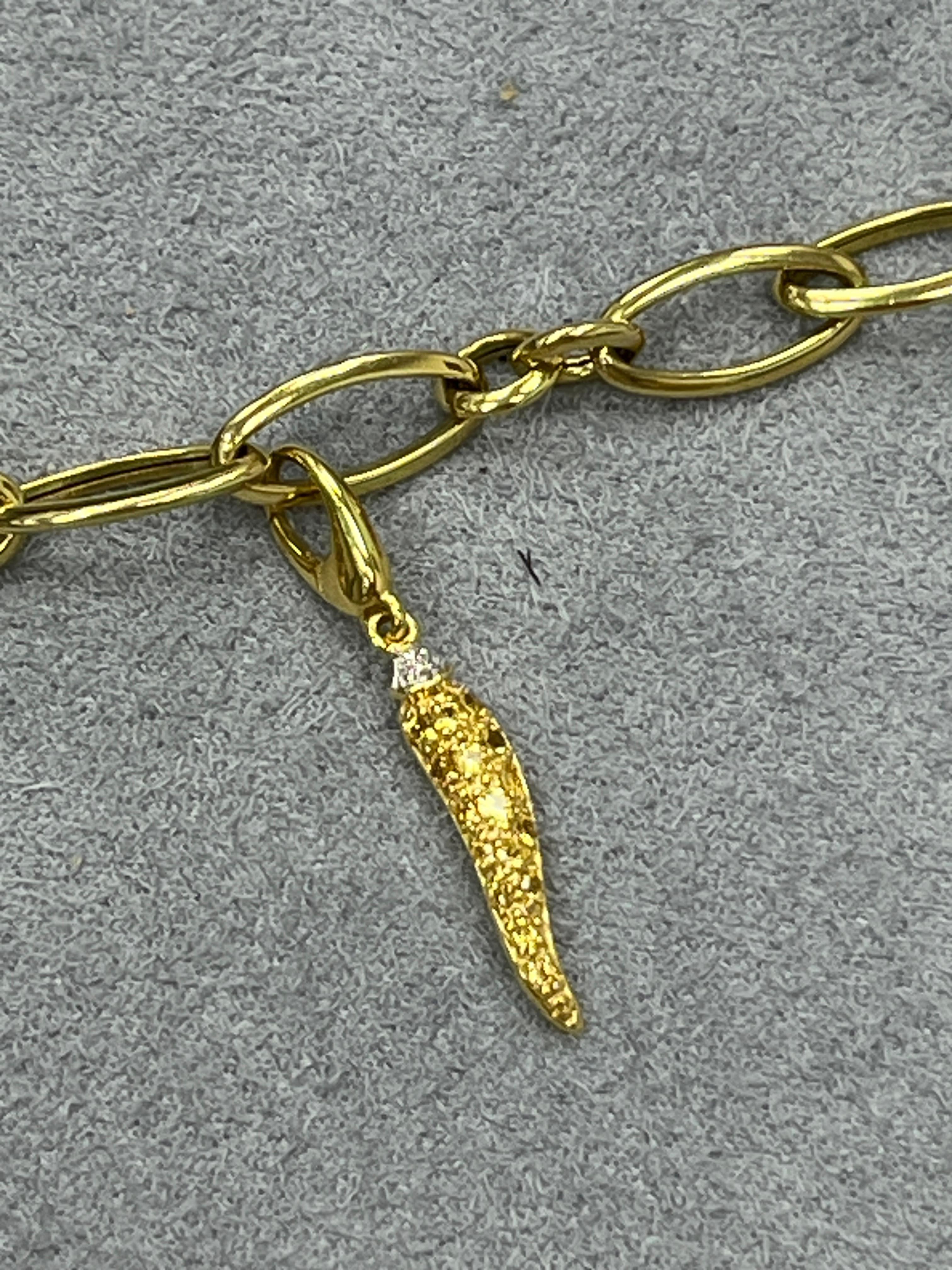 18K Yellow Gold Multi Gemstone Diamond Charm Bracelet For Sale 5