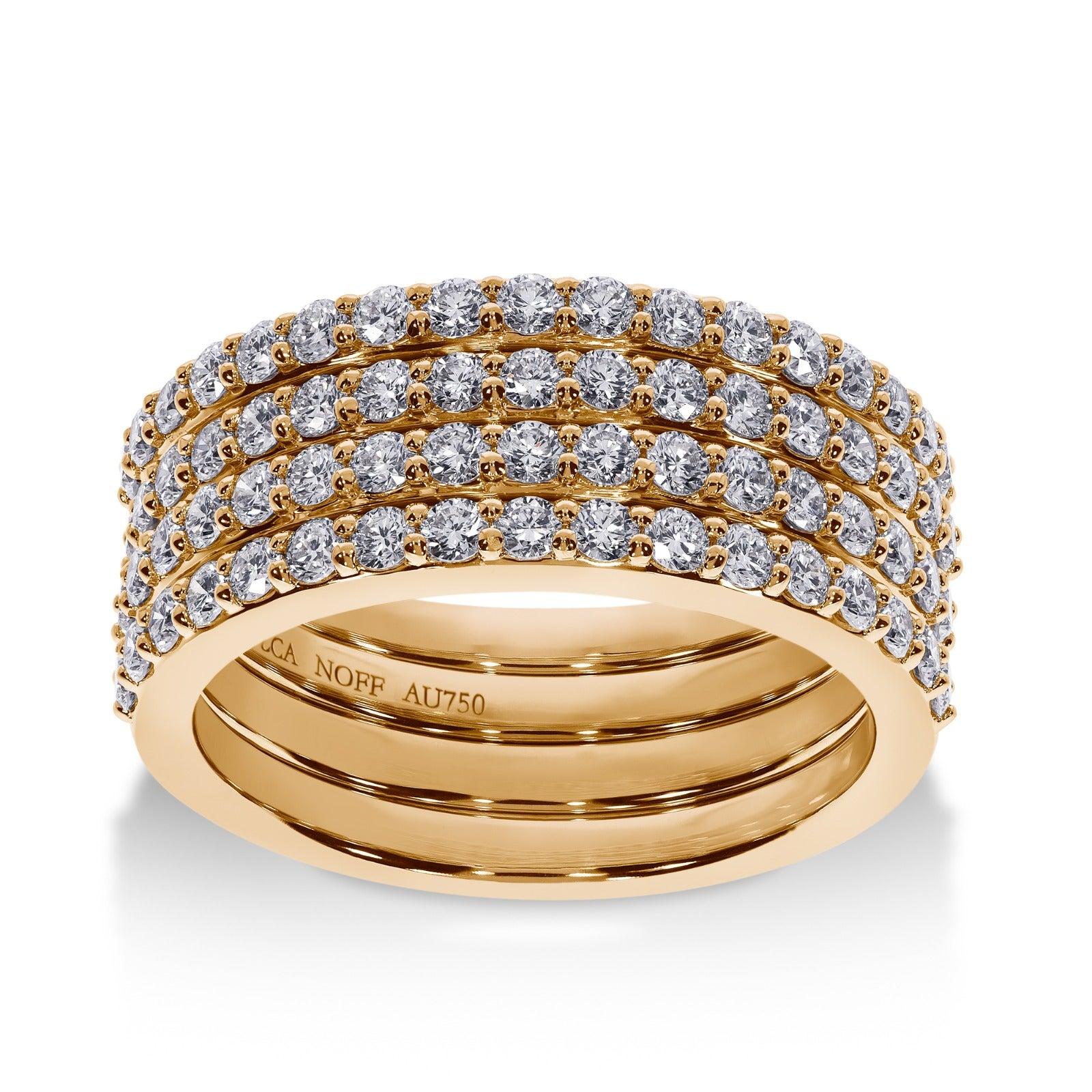 For Sale:  18K Yellow Gold Multi-Row Diamond Band 4