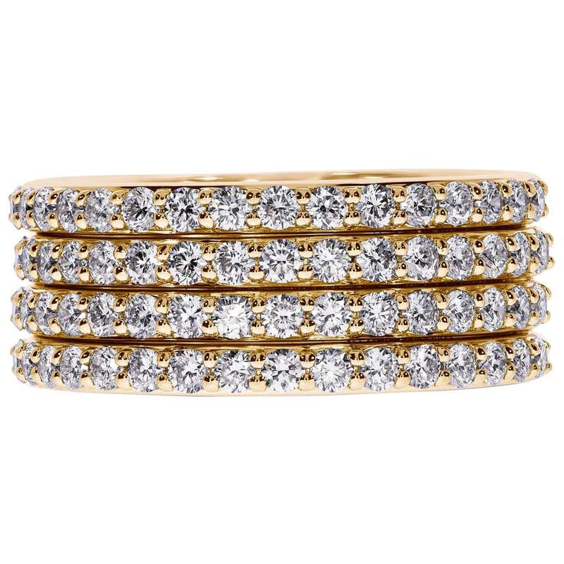 H.Stern 18k Yellow Gold Triple Row Knife Edge Band Ring For Sale at ...