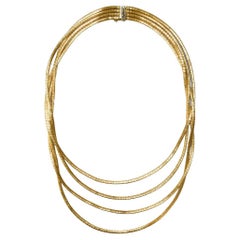 18K Yellow Gold Multi Strand (4) Necklace 16"