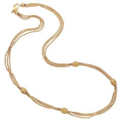 Collar de Cadena de Oro Amarillo de 18k con Rondelas de Diamantes Amarillos