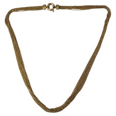 18K Yellow Gold Multi-Strand Draped Chain Necklace 19" #25067