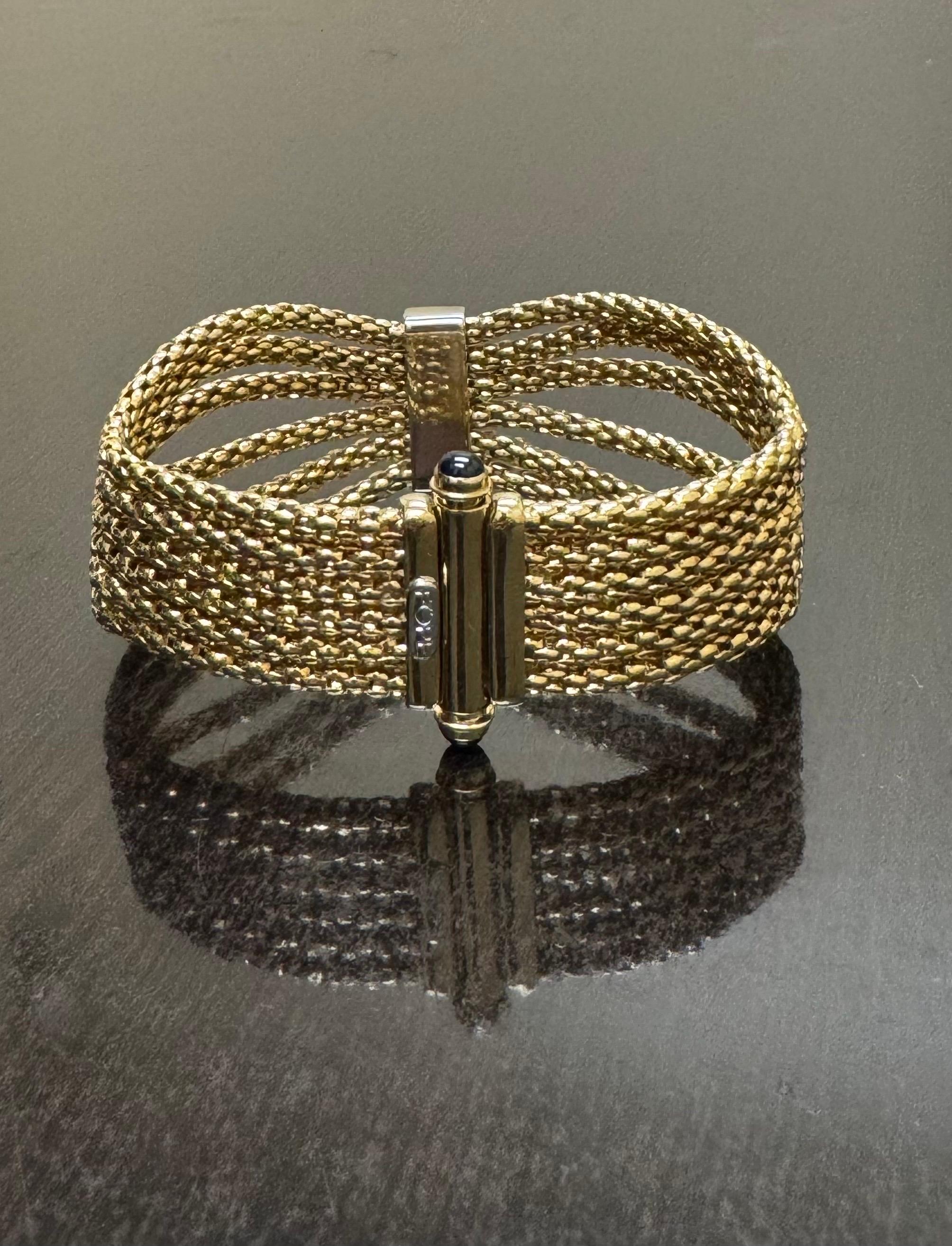 Bracelet manchette en or jaune 18K à plusieurs brins et diamants Fope en vente 1