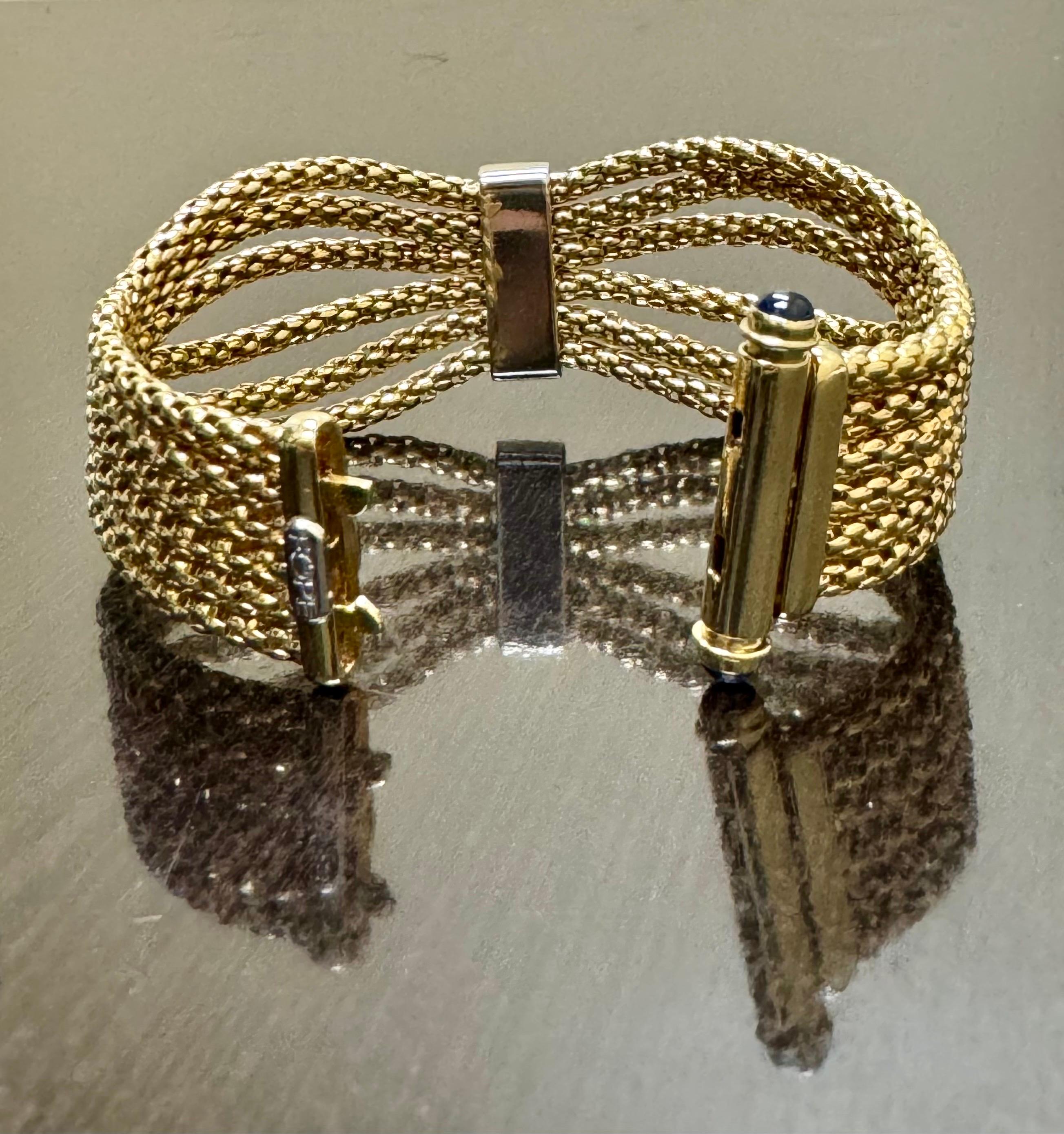 Bracelet manchette en or jaune 18K à plusieurs brins et diamants Fope en vente 3
