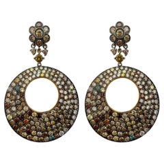 18K Gelbgold Multicolor Diamant-Ohrringe