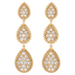 18k Yellow Gold Natural 1.75ct SI/H Diamond Drop Earrings