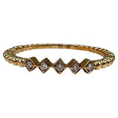 18K Yellow Gold Natural Diamond Ring 0.05ct GH SI Size 7