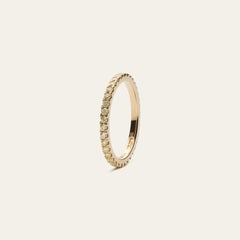 18K Yellow Gold Natural Light Yellow Diamond Eternity Band, Size 50