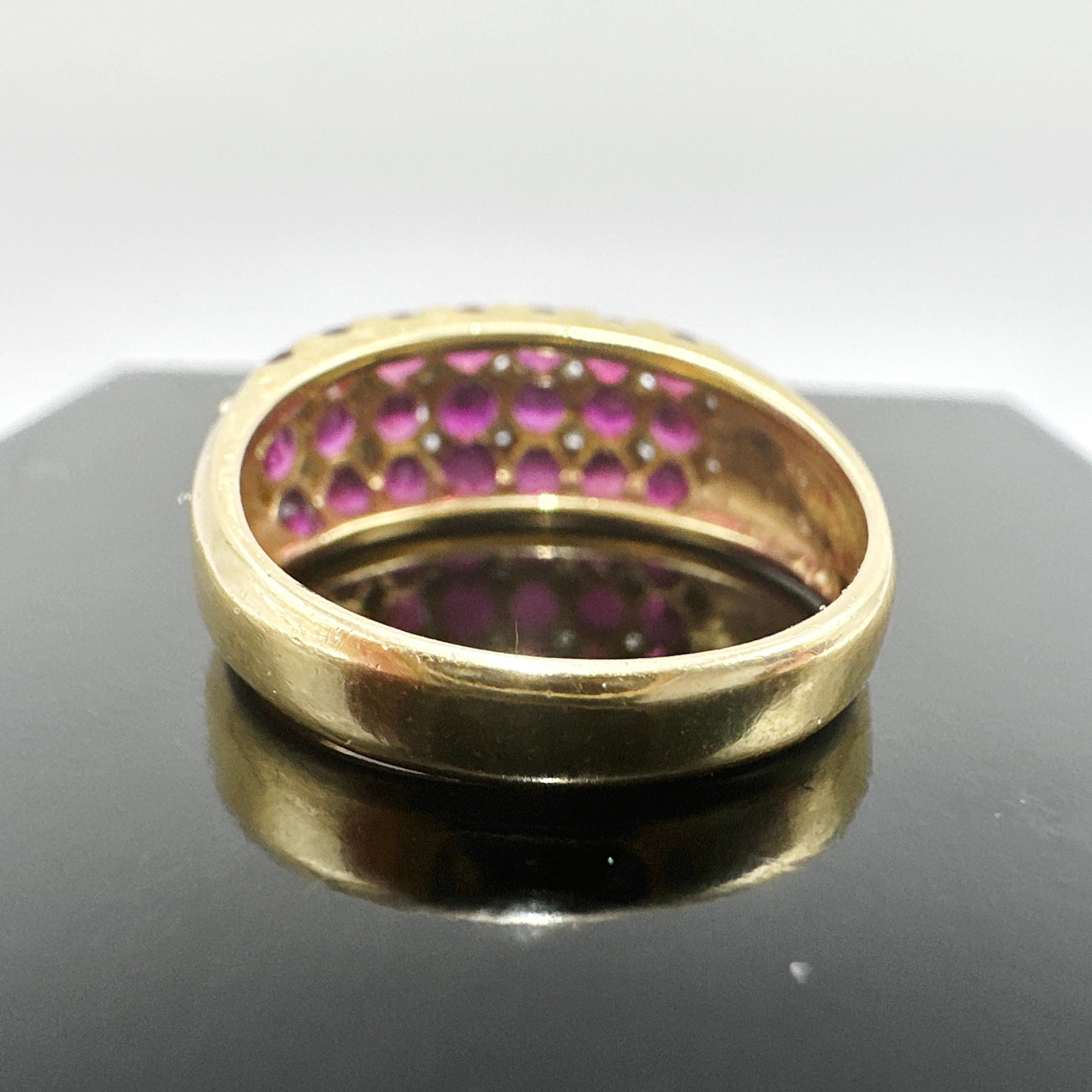 Anillo de oro amarillo de 18 quilates con rubí natural y diamantes 2,46 quilates en venta 2